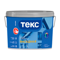 Изображение товара Краска фасадная Текс Профи акриловая база D бесцветная 9 л