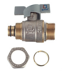 Кран шаровой латунный 20 обж(ц) х 3/4 НР(ш) для металлопластиковых труб бабочка прямой - фото 4