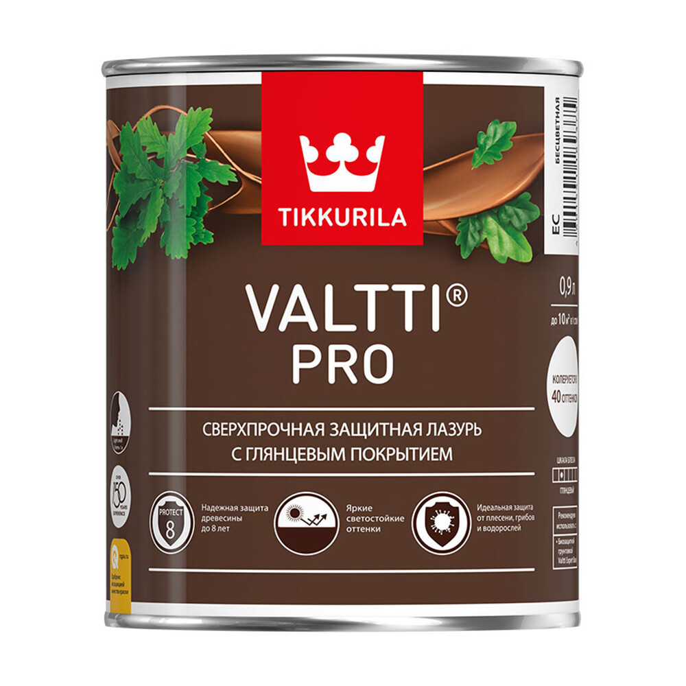 Антисептик Tikkurila Valtti Pro декоративный для дерева бесцветный 0,9 л