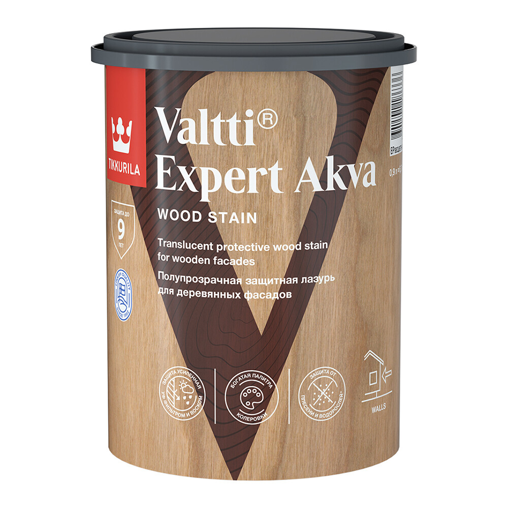 Антисептик Tikkurila Valtti Expert Akva декоративный для дерева прозрачный 0,9 л