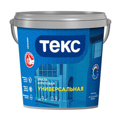 Изображение товара Эмаль универсальная акриловая Текс Профи основа А белая глянцевая 0,9 л