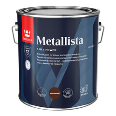 Краска по ржавчине Tikkurila/Tikkivala Metallista темно-коричневая гладкая глянцевая 2,3 л - фото 2