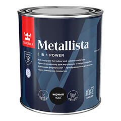 Краска по ржавчине Tikkurila/Tikkivala Metallista черная гладкая глянцевая 0,8 л - фото 2