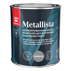 Краска по ржавчине Tikkurila/Tikkivala Metallista серебристая гладкая глянцевая 0,8 л - фото 2