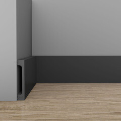 Плинтус экополимер Winart Pro Quadratum 65х16х2000 мм черный матовый (90.65.001.023) - фото 3