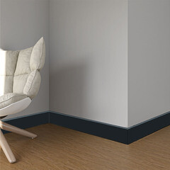 Плинтус экополимер Winart Pro Quadratum 65х16х2000 мм черный матовый (90.65.001.023) - фото 2