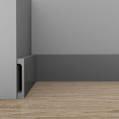 Плинтус экополимер Winart Pro Quadratum 65х16х2000 мм антрацит (90.65.001.024) - фото 3