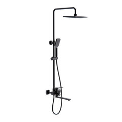 Душевая система Frap с верхним душем с лейкой с изливом черная (F2462)