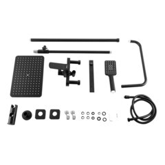 Душевая система Frap с верхним душем с лейкой с изливом черная (F2462) - фото 10