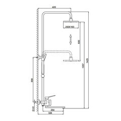 Душевая система Frap с верхним душем с лейкой с изливом черная (F2462) - фото 9