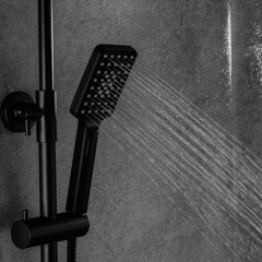 Душевая система Frap с верхним душем с лейкой с изливом черная (F2462) - фото 3