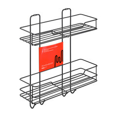 Полка для ванной ЧМЗ Лофт двухъярусная 356х115х398 мм металл черная (513-002-01) - фото 1
