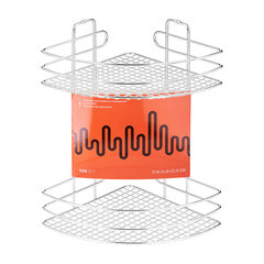 Изображение товара Полка для ванной ЧМЗ угловая двухъярусная 218х218х328 мм металл хром (501-005-09)