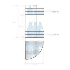 Полка для ванной ЧМЗ угловая двухъярусная 218х218х328 мм металл хром (501-005-09) - фото 2