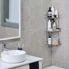 Полка для ванной ЧМЗ угловая трехъярусная 220х220х565 мм металл хром (501-006-35) - фото 2