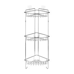 Изображение товара Полка для ванной ЧМЗ Гурт угловая трехъярусная 234х234х730 мм металл хром (514-006-01)