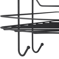 Полка для ванной ЧМЗ Лофт угловая двухъярусная 222х222х398 мм металл черный муар (513-005-02) - фото 5