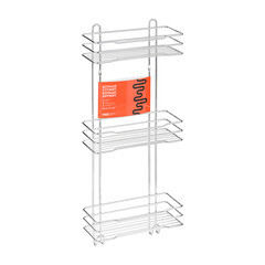 Изображение товара Полка для ванной ЧМЗ Стамбул трехъярусная с крючками 300х130х720 мм металл хром (501-003-01)