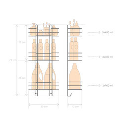 Полка для ванной ЧМЗ Стамбул трехъярусная с крючками 300х130х720 мм металл хром (501-003-01) - фото 2