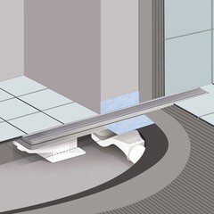 Лоток душевой Berges Wasserhaus Keramik с гидрозатвором 600х61 d50 мм решетка из нержавеющей стали (090117) - фото 6