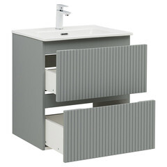 Тумба под раковину Акванет Джейн 60 см подвесная мисти грин (00335432) - фото 10