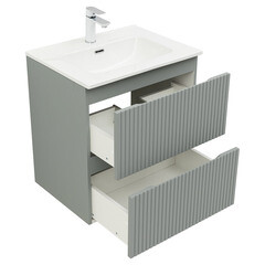 Тумба под раковину Акванет Джейн 60 см подвесная мисти грин (00335432) - фото 4