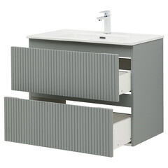 Тумба под раковину Акванет Джейн 80 см подвесная мисти грин (00335434) - фото 6