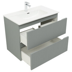 Тумба под раковину Акванет Джейн 80 см подвесная мисти грин (00335434) - фото 4