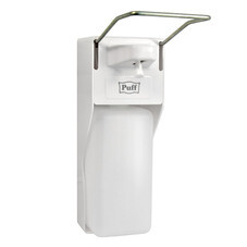 Диспенсер для мыла и антисептика Puff 1000 мл локтевой пластик белый (8197)