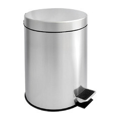 Изображение товара Ведро для мусора Solinne с крышкой 5 л нержавеющая сталь хром с педалью