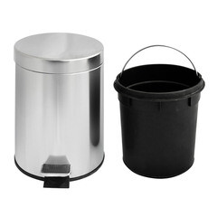 Ведро для мусора Solinne с крышкой 5 л нержавеющая сталь хром с педалью - фото 5