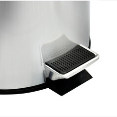 Ведро для мусора Solinne с крышкой 12 л нержавеющая сталь хром с педалью - фото 5