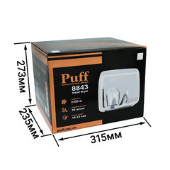 Сушилка для рук Puff антивандальная 2300 Вт хром (8843) - фото 4