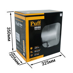 Сушилка для рук Puff высокоскоростная антивандальная 1800 Вт хром (8888) - фото 4