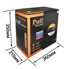 Сушилка для рук Puff высокоскоростная антивандальная 1800 Вт черная (8885) - фото 4