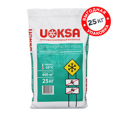 Реагент противогололедный Uoksa Двойной контроль -25 °С 25 кг с мраморной крошкой - фото 1