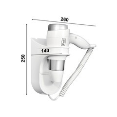 Фен для волос настенный Puff 1600 1600 Вт белый - фото 2