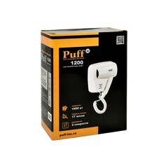 Фен для волос настенный Puff 1200 1200 Вт белый - фото 6