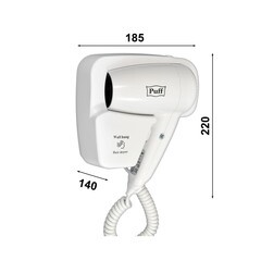 Фен для волос настенный Puff 1200 1200 Вт белый - фото 2