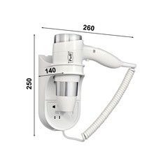 Фен для волос настенный Puff 1600В 1600 Вт белый - фото 2