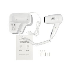 Фен для волос настенный Puff 1200В 1200 Вт белый - фото 6