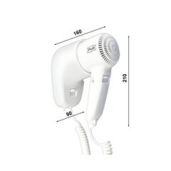 Фен для волос настенный Puff 1000 1000 Вт белый - фото 2