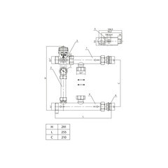 Насосно-смесительный узел Ридан FHM-CR для теплого пола без насоса (088U0090R) - фото 2