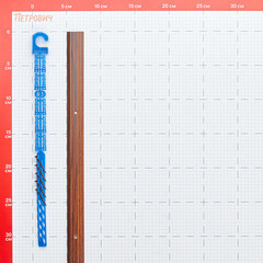 Порог алюминиевый одноуровневый стык 25х900 мм дуб темный - фото 2