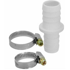 Соединитель для сливных шлангов ДТРД 19х22 мм с хомутами - фото 1