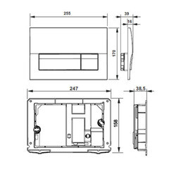 Клавиша смыва для инсталляций Roca Active B01 хром (7.8901.1.70B.1) - фото 2