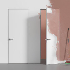 Дверь межкомнатная Invisible 600х2200 мм без покрытия глухая с прямым открыванием с замком хром - фото 2