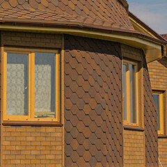 Панель фасадная гибкая Технониколь Hauberk 1000х250 мм кирпич песчаный 2 кв.м - фото 7