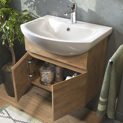 Тумба под раковину Vigo Wing 60 см подвесная дуб золотой (tp.WIN.BAL.60.2D дуб золотой) - фото 5