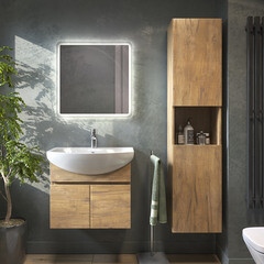 Тумба под раковину Vigo Wing 60 см подвесная дуб золотой (tp.WIN.BAL.60.2D дуб золотой) - фото 3